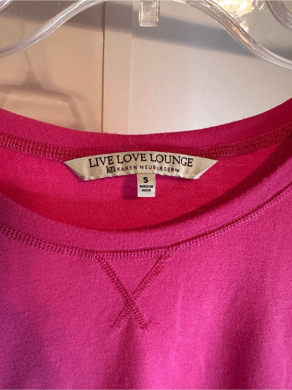 Pink Relaxed Women's Pullover Sweatshirt with V-Inset size small - Picture 5 of 14